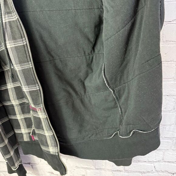 Vintage Billabong Roxy Style Striped Sherpa Lined Full Zip Hoodie Size Large - Picture 12 of 13